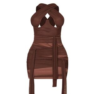 PrettyLittleThing Chocolate Mini Dress